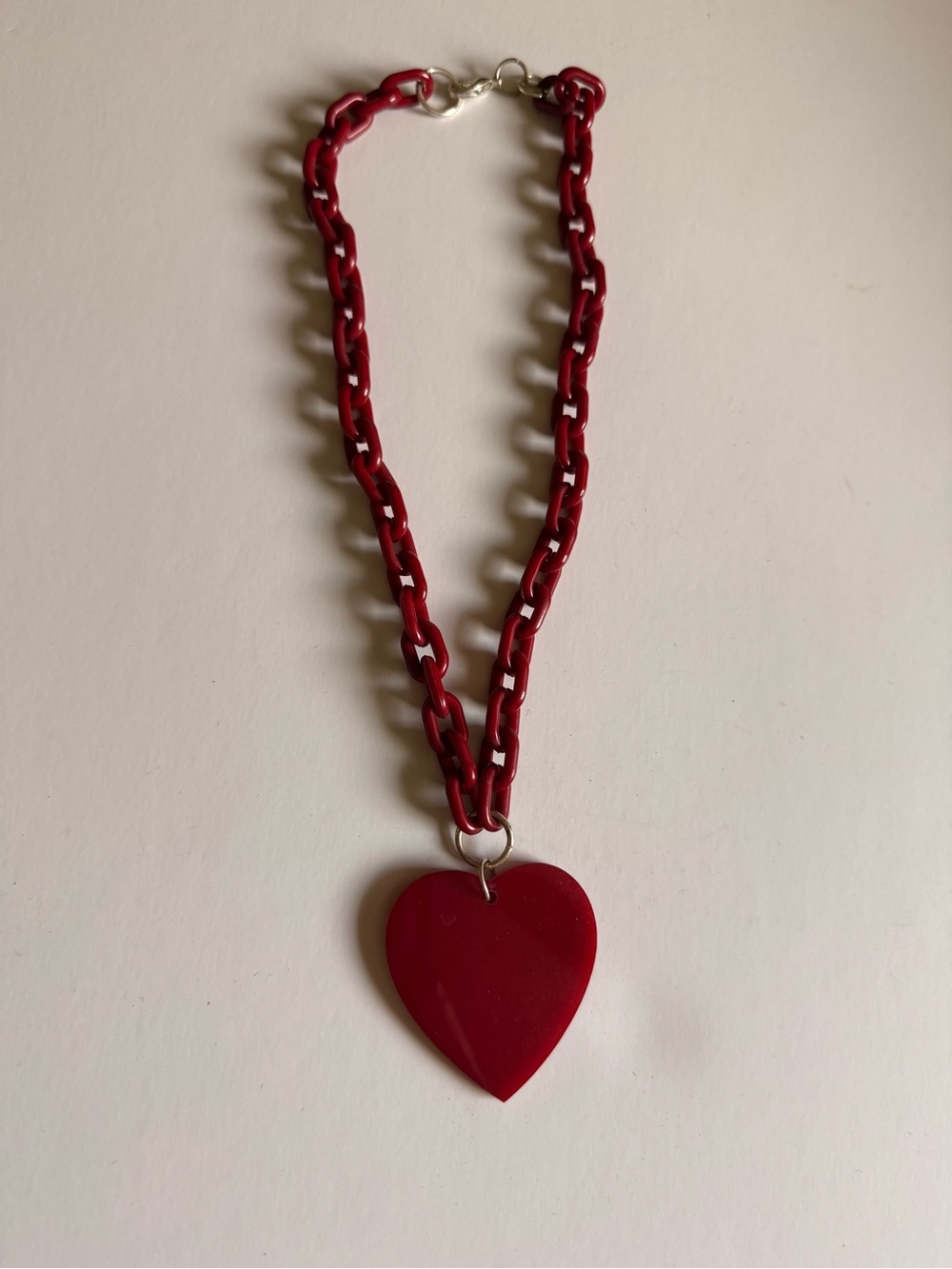 Red Heart Pendant Chain Necklace
